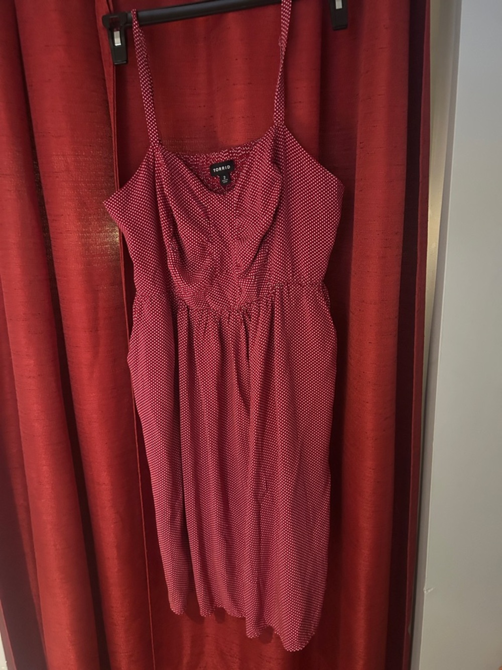 Torrid Red Dress with White Microdots